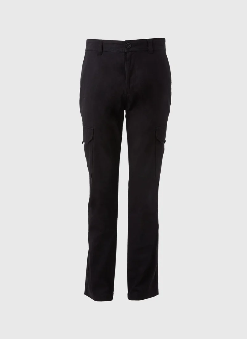 Matalan  Black Basic Cargo Trousers for Men | Best Price UAE